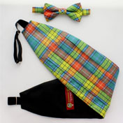 Cummerbund & Bowtie set, Poly Silk, Buchanan Tartan